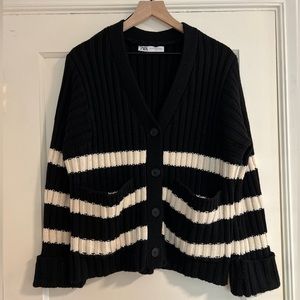 Zara Striped Knit Cardigan
